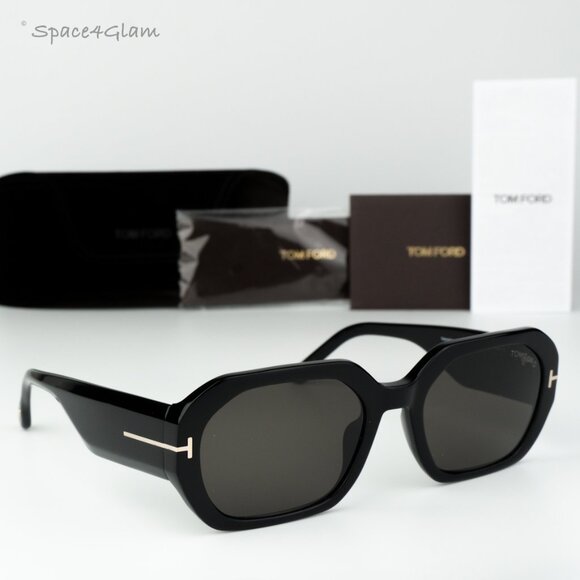 Tom Ford Women Sunglasses Black Smoke Square VERONIQUE-02 FT0917 01A BRAND NEW main image 8